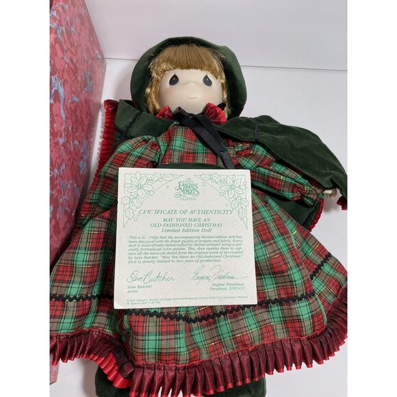 Precious Moments ENESCO Bisque Doll May You Have An Old Fashioned Christmas 91 - Picture 10 of 12